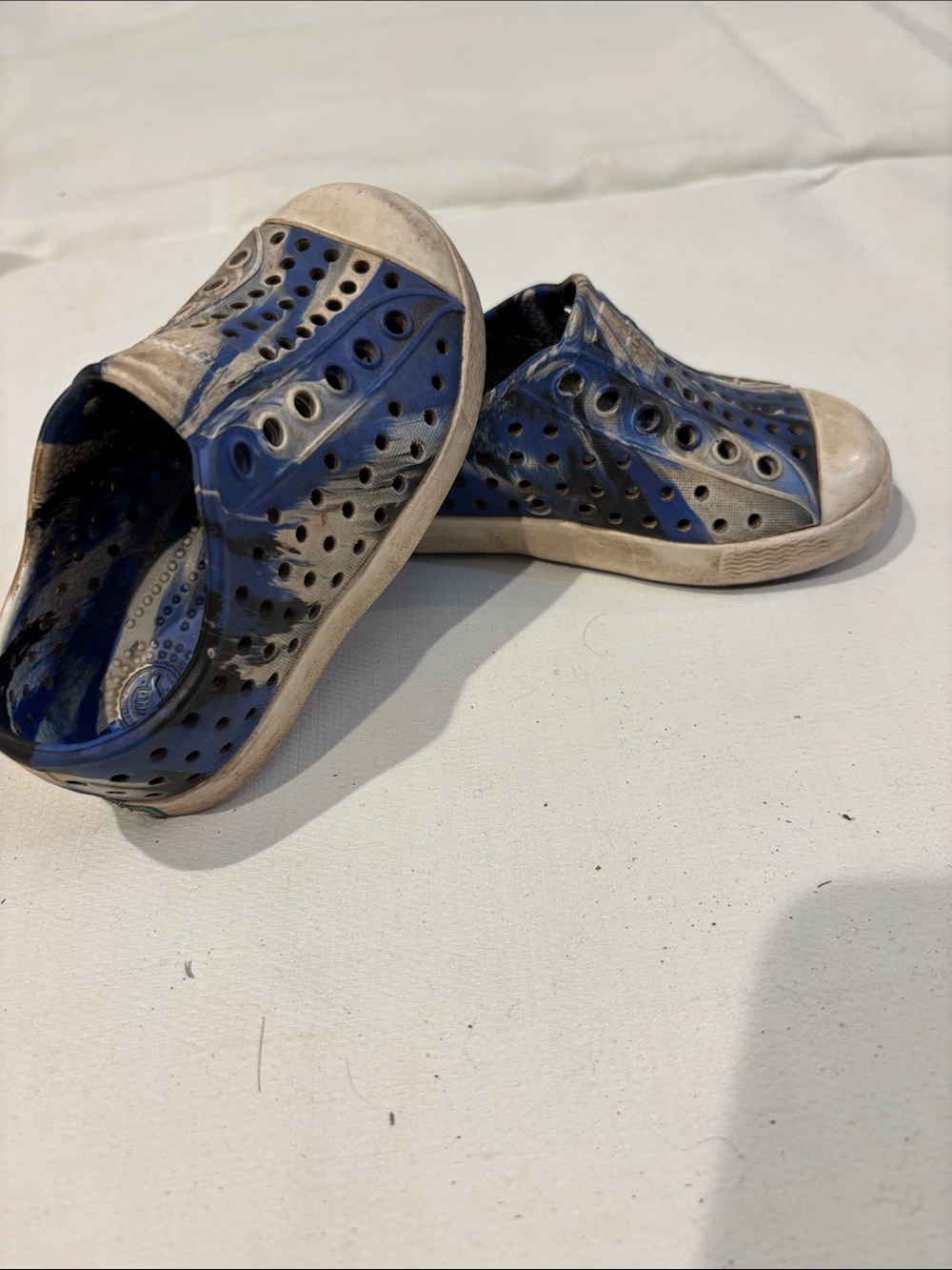 Native Kids Blue and White Slip-On Water Shoes
